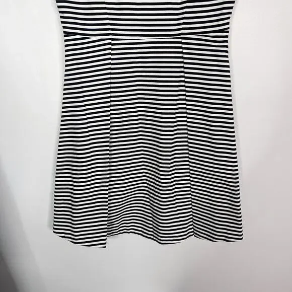 Kate Spade Saturday 00 Black White Pencil Striped Let Loose Fit and Flare Dress - Picture 4 of 13